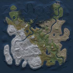 Thumbnail Rust Map: Procedural Map, Size: 4000, Seed: 1051787232, 16 Monuments