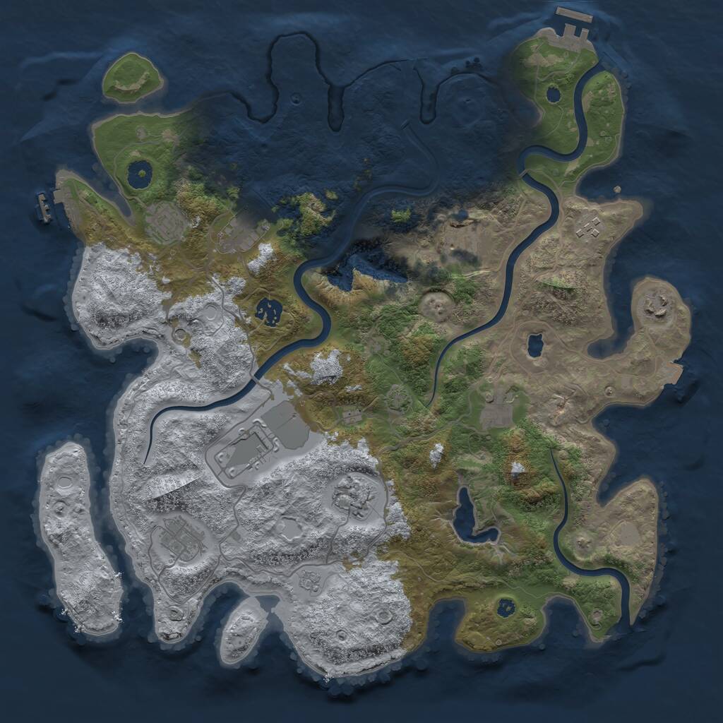Rust Map: Procedural Map, Size: 4000, Seed: 1051787232, 16 Monuments