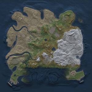 Thumbnail Rust Map: Procedural Map, Size: 3700, Seed: 417809404, 17 Monuments