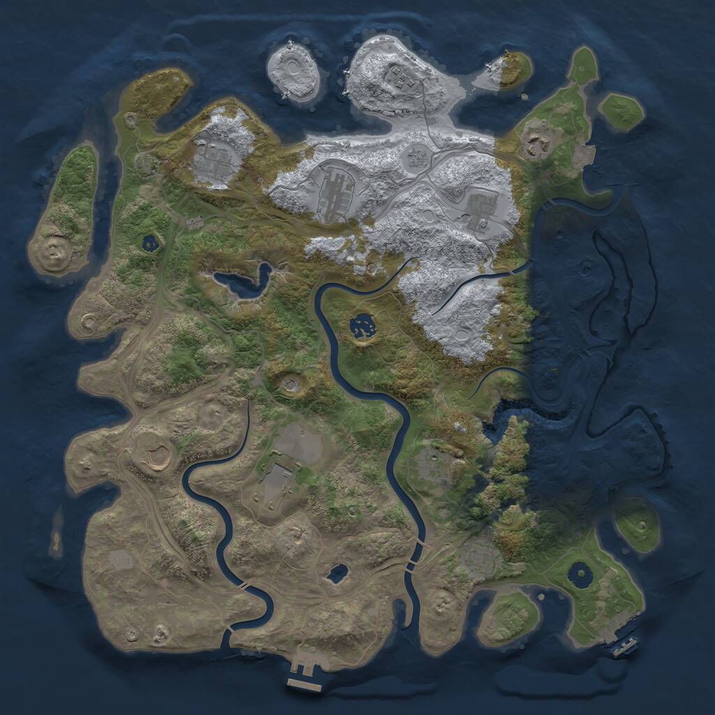 Rust Map: Procedural Map, Size: 4250, Seed: 225303053, 16 Monuments