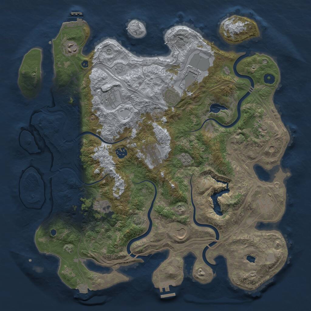 Rust Map: Procedural Map, Size: 4250, Seed: 2006184605, 17 Monuments
