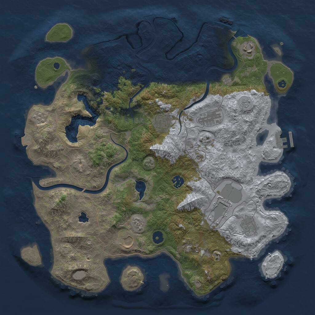 Rust Map: Procedural Map, Size: 4000, Seed: 1905146934, 15 Monuments