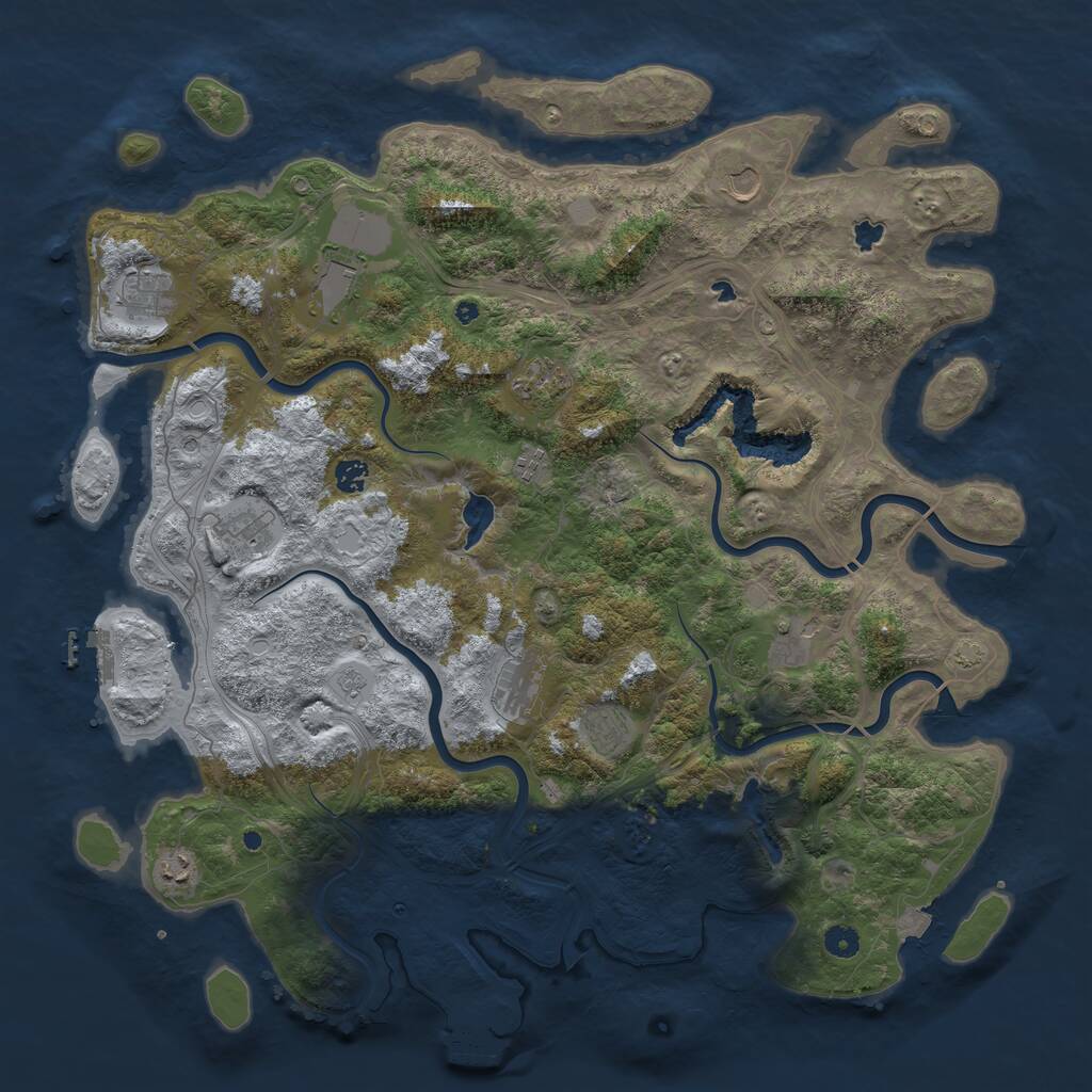 Rust Map: Procedural Map, Size: 4800, Seed: 1563934381, 17 Monuments