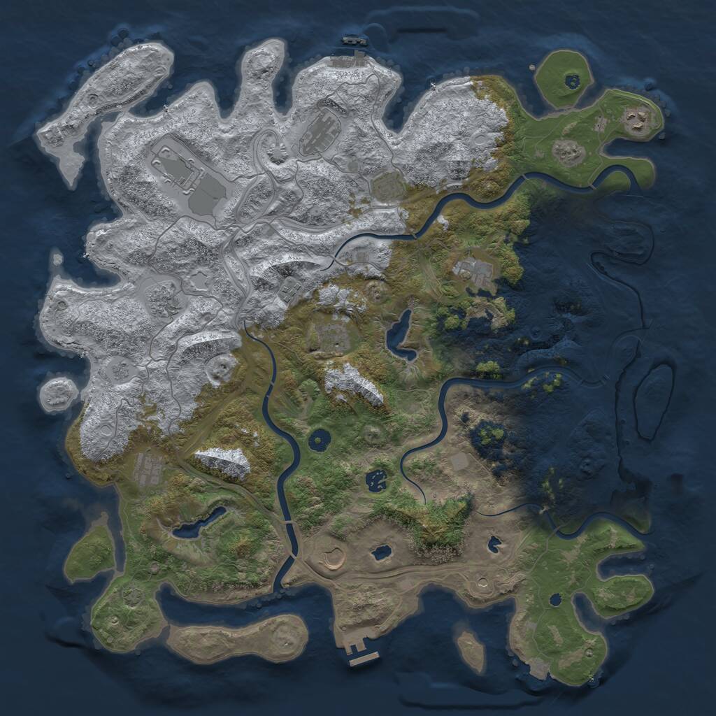 Rust Map: Procedural Map, Size: 4800, Seed: 145502288, 17 Monuments