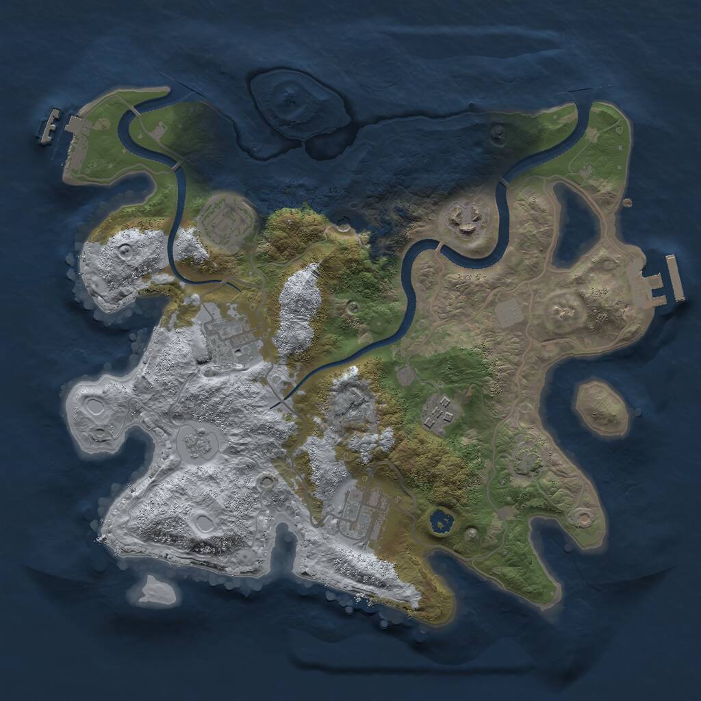 Rust Map: Procedural Map, Size: 3000, Seed: 7845197, 11 Monuments