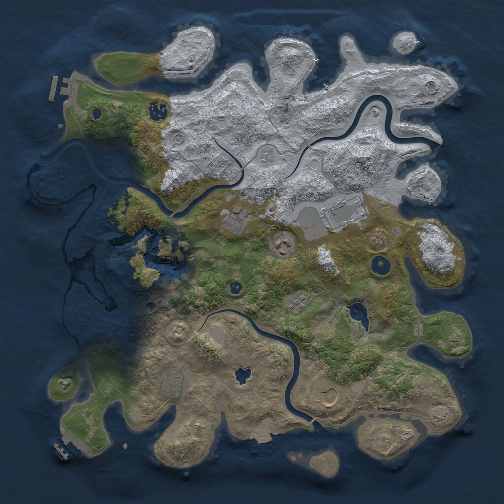 Rust Map: Procedural Map, Size: 4000, Seed: 3369420, 13 Monuments