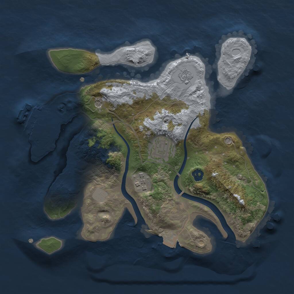 Rust Map: Procedural Map, Size: 2500, Seed: 31265487, 6 Monuments
