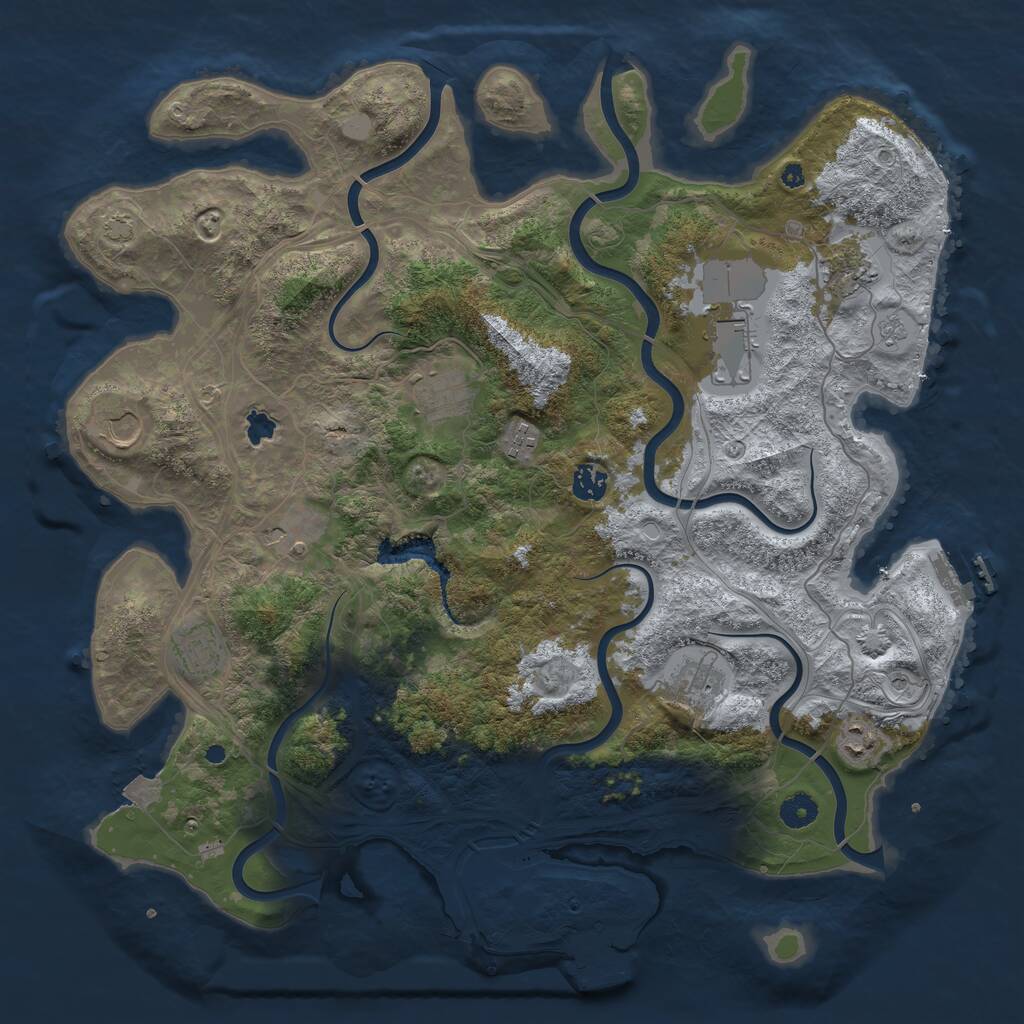 Rust Map: Procedural Map, Size: 4290, Seed: 308085864, 16 Monuments