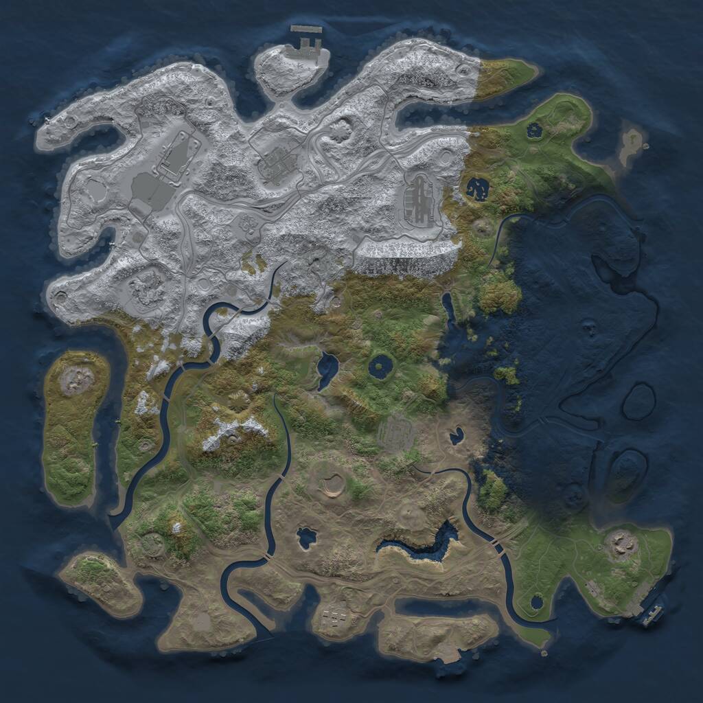 Rust Map: Procedural Map, Size: 4500, Seed: 1163986537, 15 Monuments