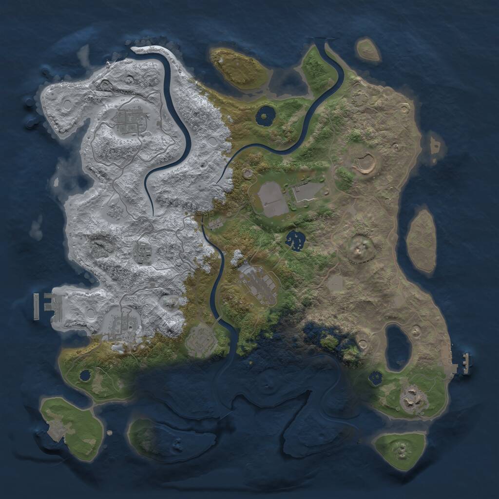 Rust Map: Procedural Map, Size: 3750, Seed: 1603116473, 15 Monuments