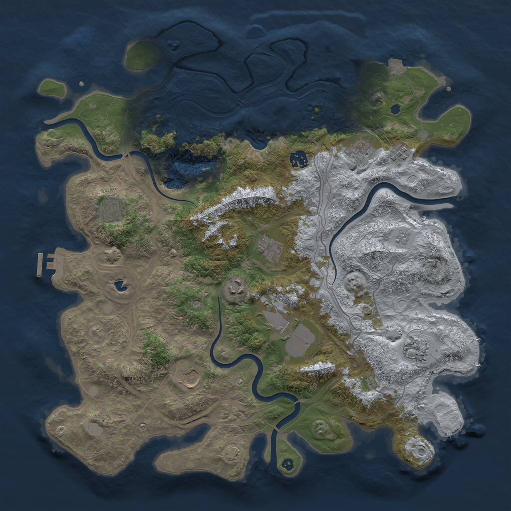 Rust Map: Procedural Map, Size: 4250, Seed: 1389974952, 14 Monuments