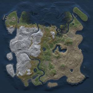 Thumbnail Rust Map: Procedural Map, Size: 4000, Seed: 630751729, 15 Monuments