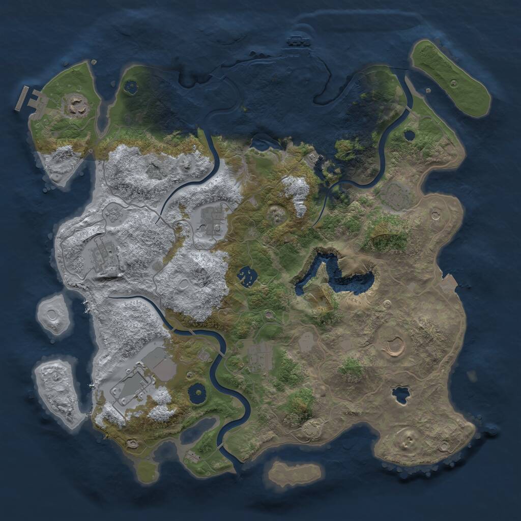 Rust Map: Procedural Map, Size: 4000, Seed: 630751729, 15 Monuments