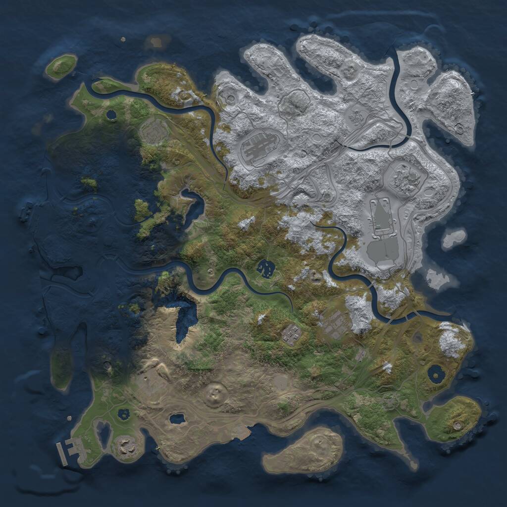 Rust Map: Procedural Map, Size: 4250, Seed: 1976207044, 15 Monuments