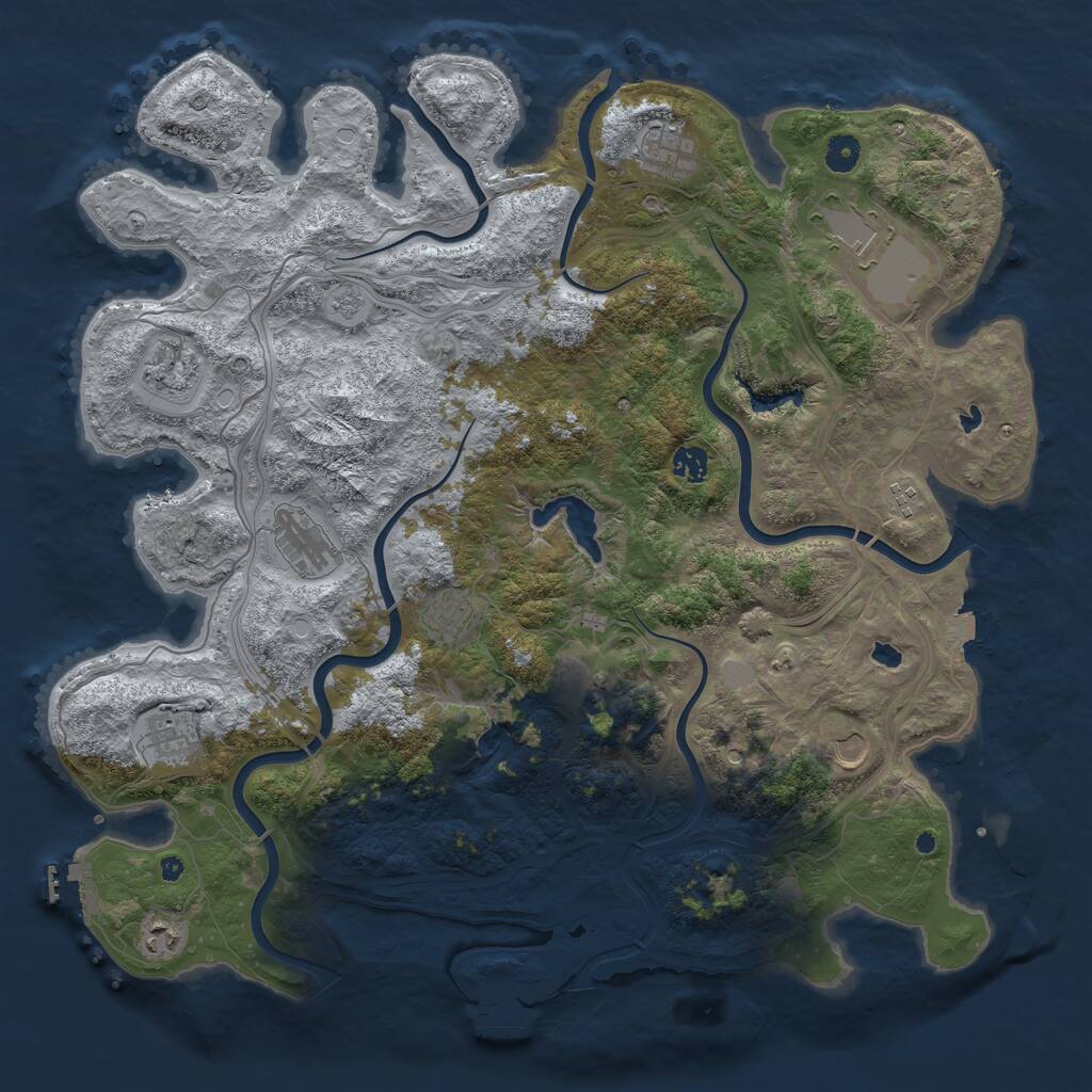 Rust Map: Procedural Map, Size: 4500, Seed: 15667760, 17 Monuments