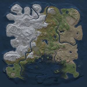 Thumbnail Rust Map: Procedural Map, Size: 4500, Seed: 15667760, 17 Monuments