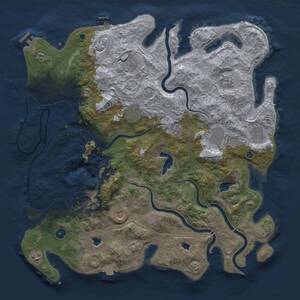 Thumbnail Rust Map: Procedural Map, Size: 4500, Seed: 2021477910, 14 Monuments