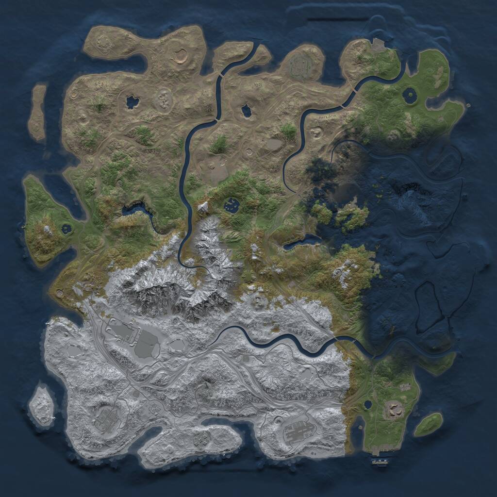Rust Map: Procedural Map, Size: 5000, Seed: 814248323, 17 Monuments