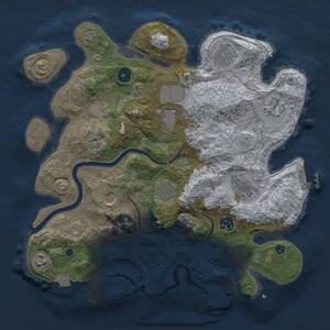 Thumbnail Rust Map: Procedural Map, Size: 3500, Seed: 1293901865, 15 Monuments
