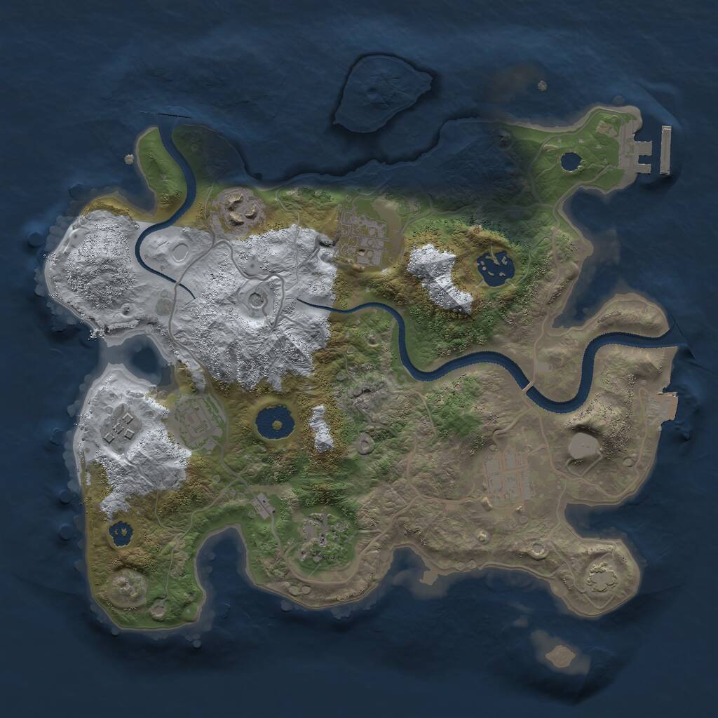 Rust Map: Procedural Map, Size: 3000, Seed: 899615064, 11 Monuments