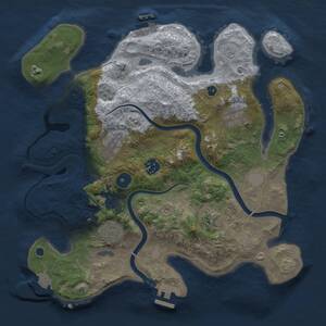Thumbnail Rust Map: Procedural Map, Size: 3300, Seed: 1087228841, 12 Monuments