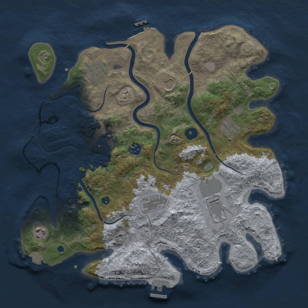 Rust Map: Procedural Map, Size: 3750, Seed: 174471456, 15 Monuments