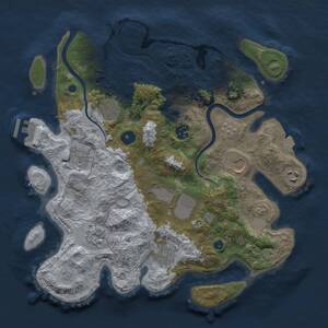 Thumbnail Rust Map: Procedural Map, Size: 3500, Seed: 989011824, 14 Monuments