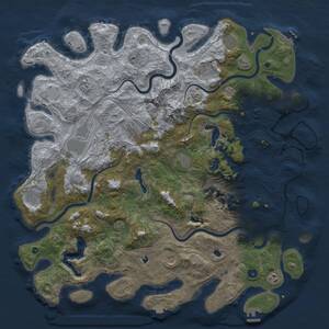 Thumbnail Rust Map: Procedural Map, Size: 5000, Seed: 521912876, 17 Monuments