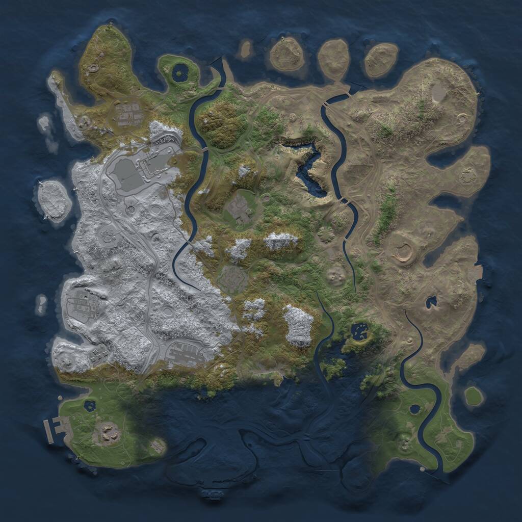 Rust Map: Procedural Map, Size: 4350, Seed: 1655724462, 16 Monuments