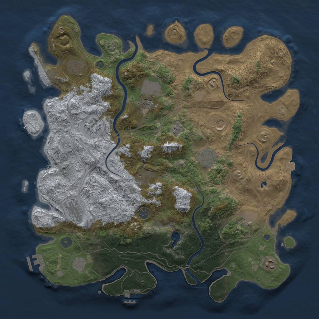 Rust Map: Procedural Map, Size: 4350, Seed: 1655724462, 17 Monuments