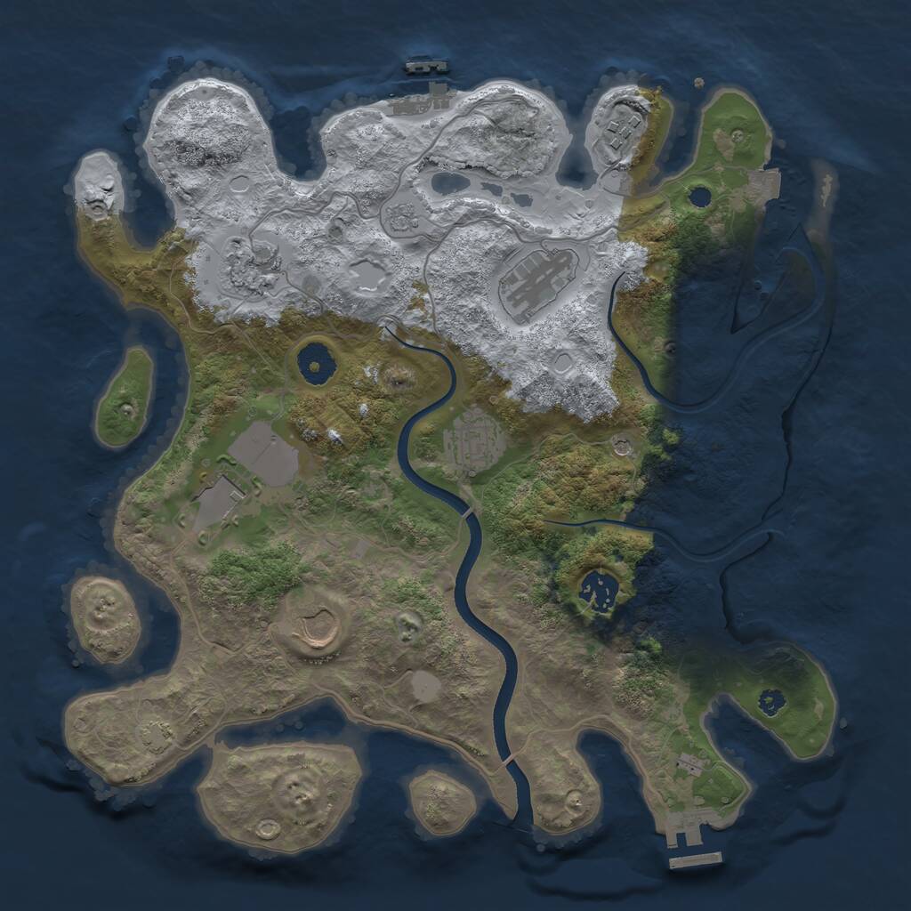 Rust Map: Procedural Map, Size: 3500, Seed: 996963073, 13 Monuments