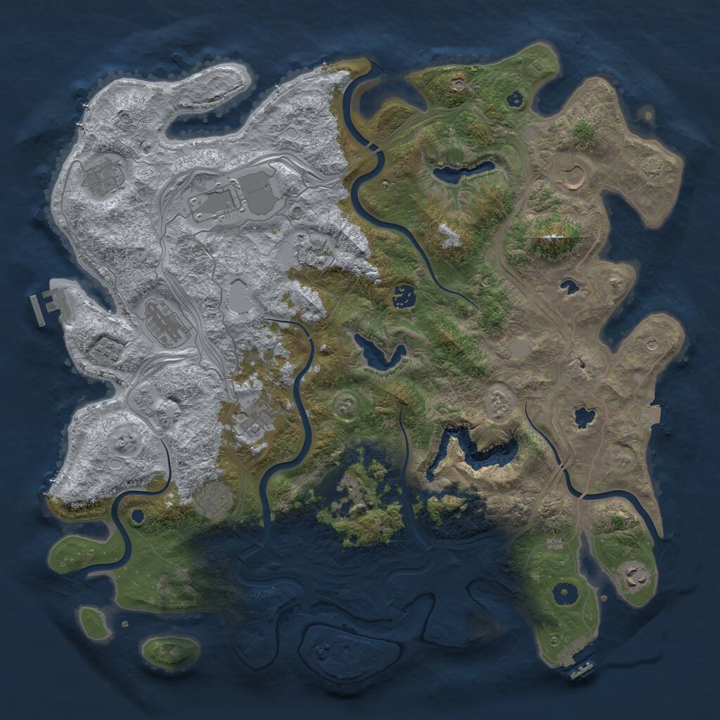 Rust Map: Procedural Map, Size: 4500, Seed: 67890223, 17 Monuments