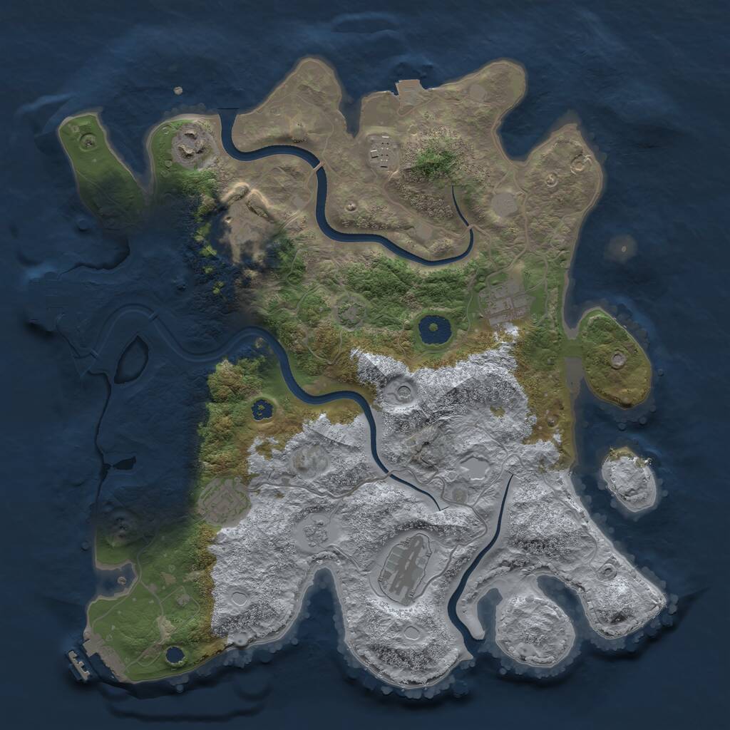 Rust Map: Procedural Map, Size: 3500, Seed: 430603652, 12 Monuments
