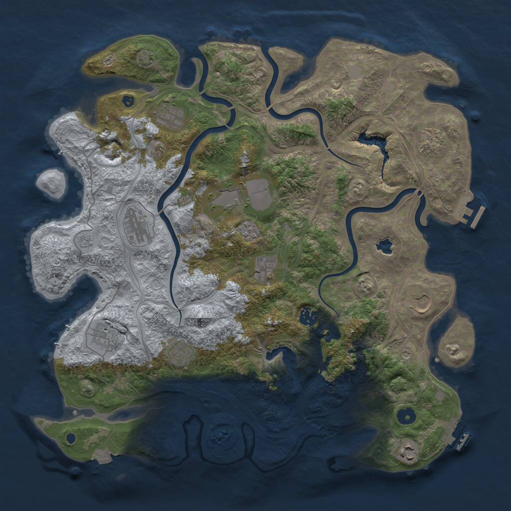 Rust Map: Procedural Map, Size: 4250, Seed: 1745239134, 17 Monuments