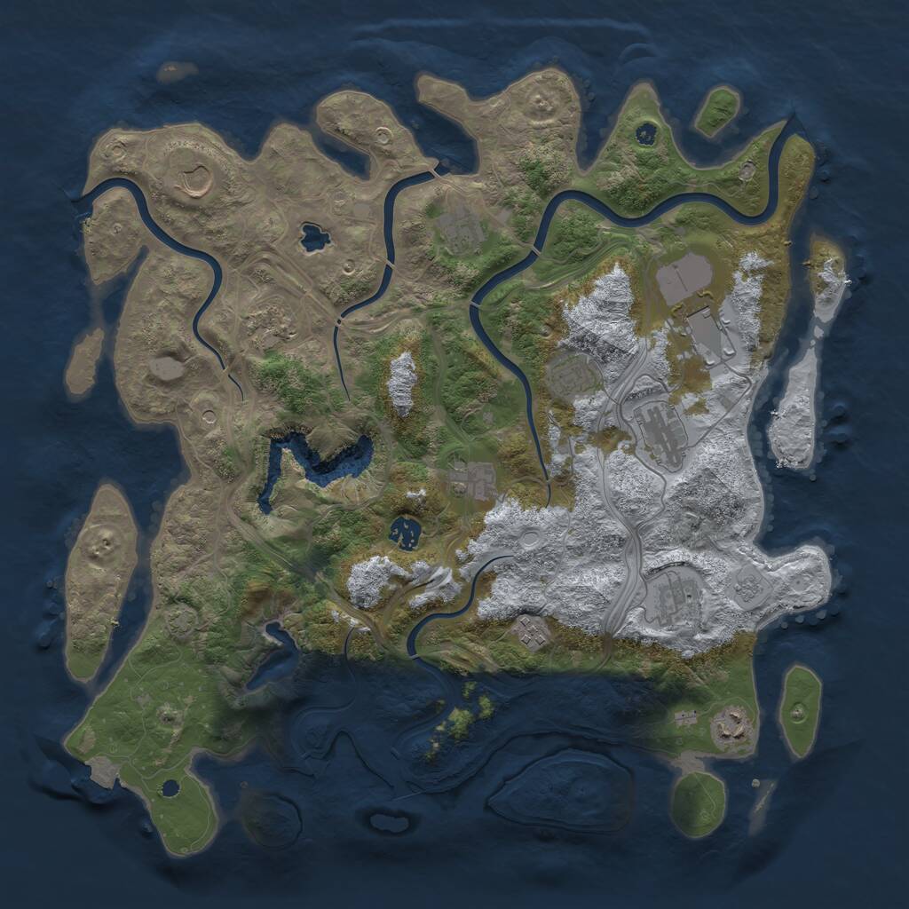 Rust Map: Procedural Map, Size: 4250, Seed: 229681267, 15 Monuments