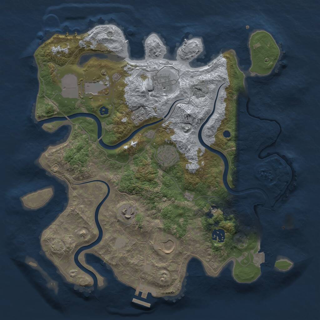 Rust Map: Procedural Map, Size: 3500, Seed: 39121564, 11 Monuments