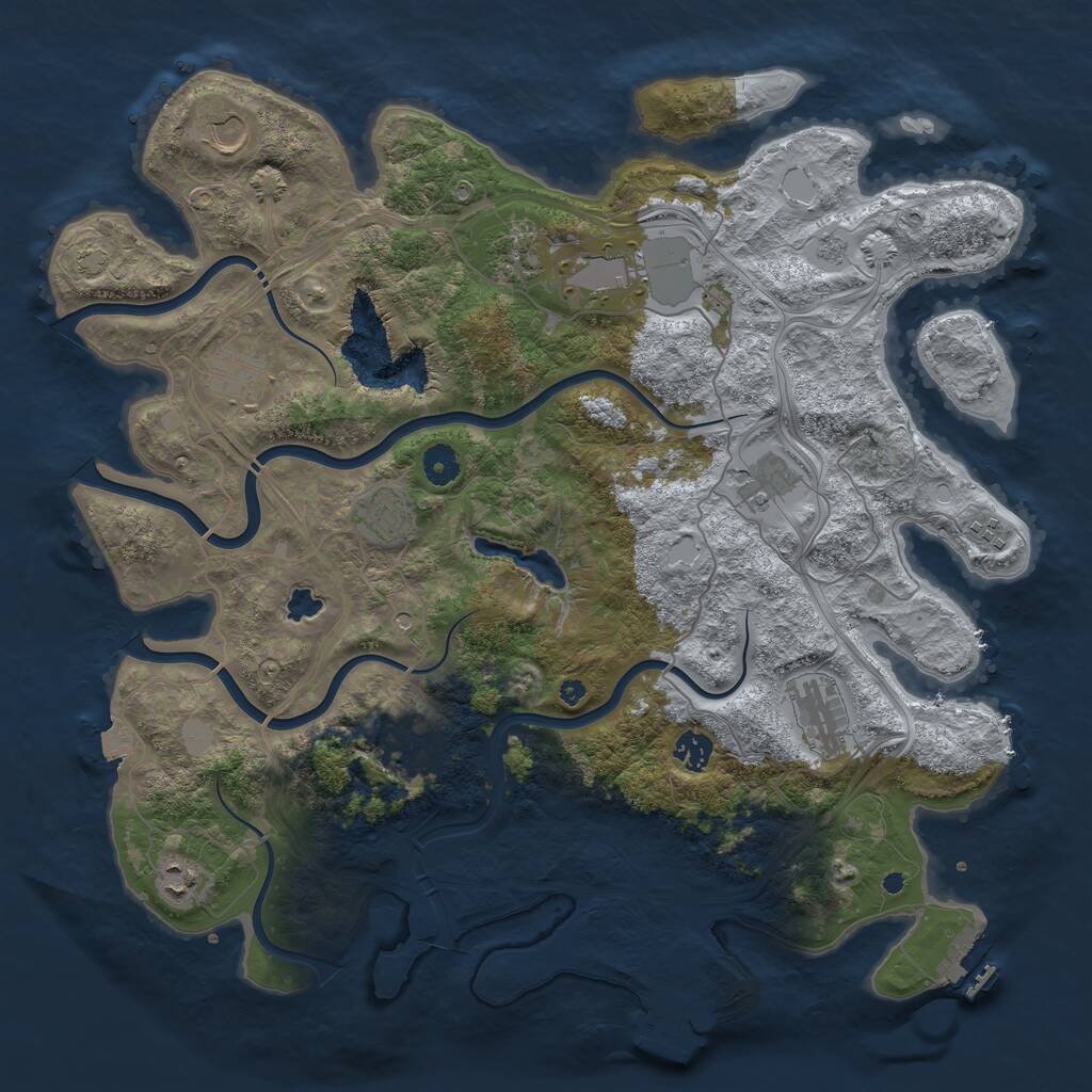 Rust Map: Procedural Map, Size: 4250, Seed: 1019094889, 17 Monuments