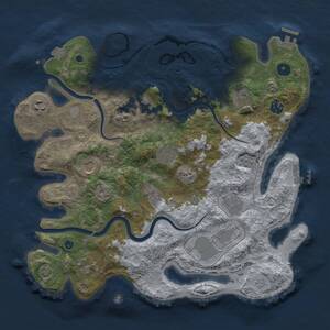 Thumbnail Rust Map: Procedural Map, Size: 3750, Seed: 1407373086, 17 Monuments