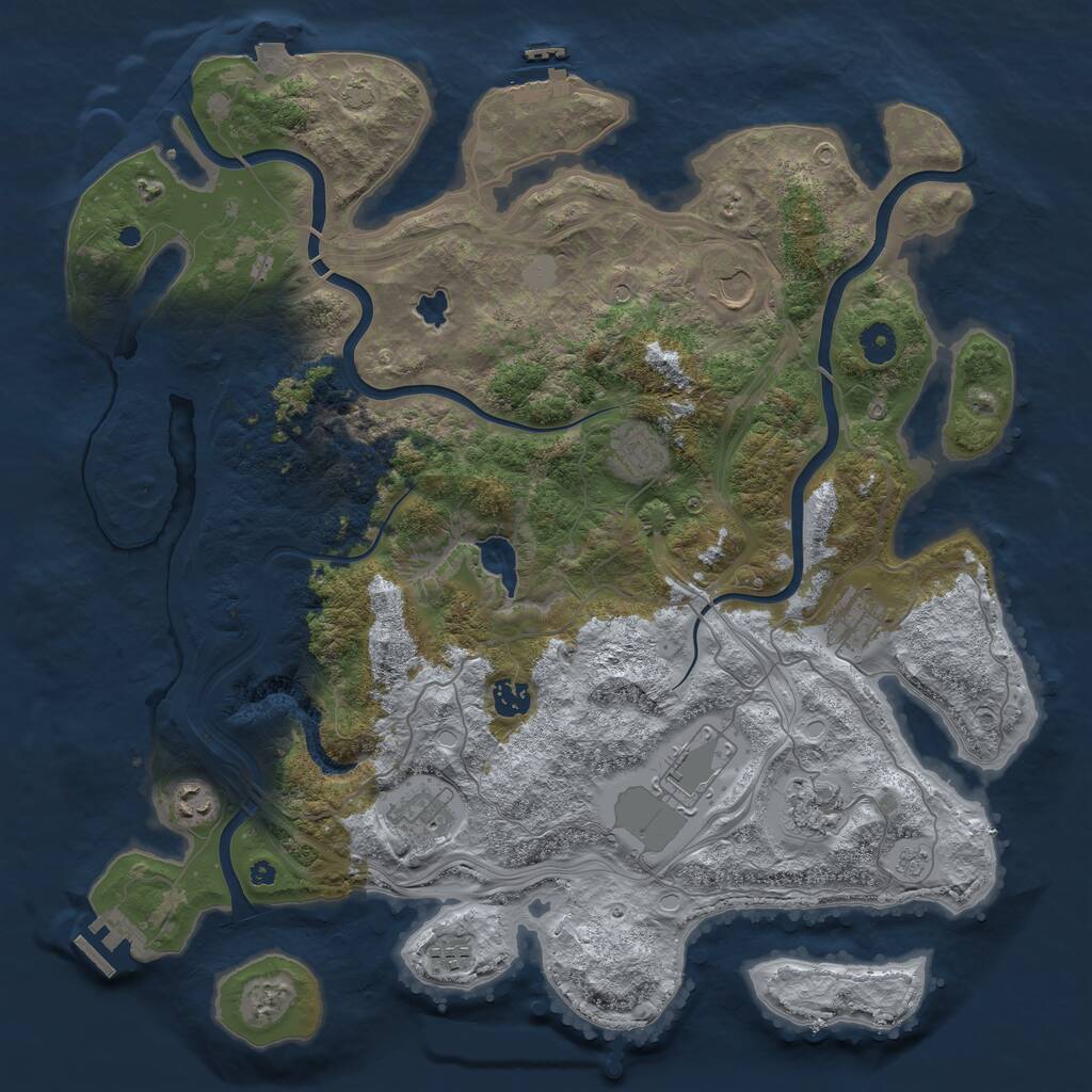 Rust Map: Procedural Map, Size: 4250, Seed: 382536707, 15 Monuments