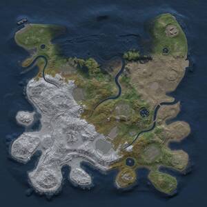 Thumbnail Rust Map: Procedural Map, Size: 3500, Seed: 330380, 16 Monuments