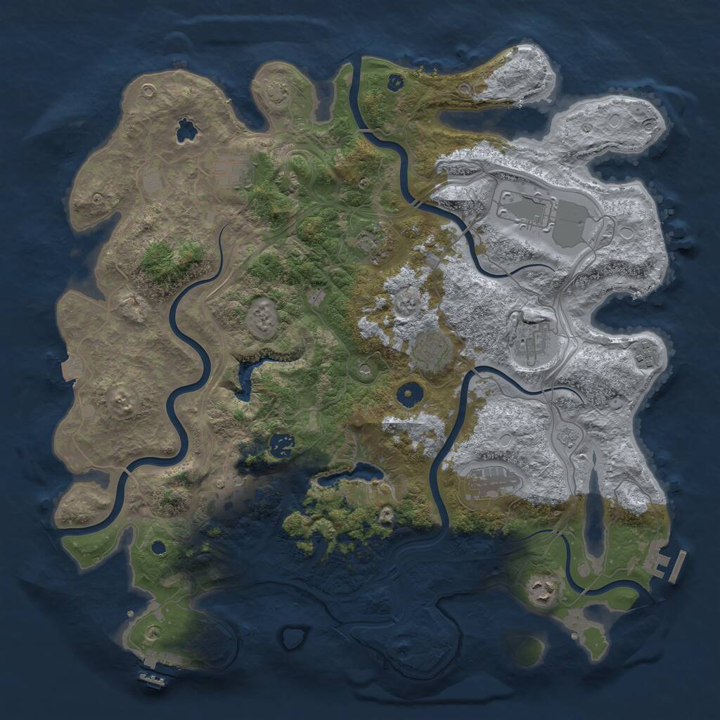 Rust Map: Procedural Map, Size: 4250, Seed: 1466673285, 16 Monuments