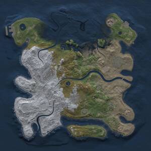 Thumbnail Rust Map: Procedural Map, Size: 3432, Seed: 12315, 14 Monuments