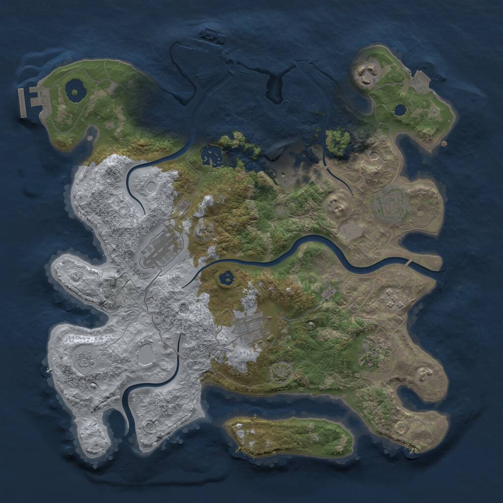 Rust Map: Procedural Map, Size: 3432, Seed: 12315, 14 Monuments