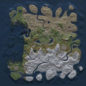 Thumbnail Rust Map: Procedural Map, Size: 4500, Seed: 519560595, 16 Monuments
