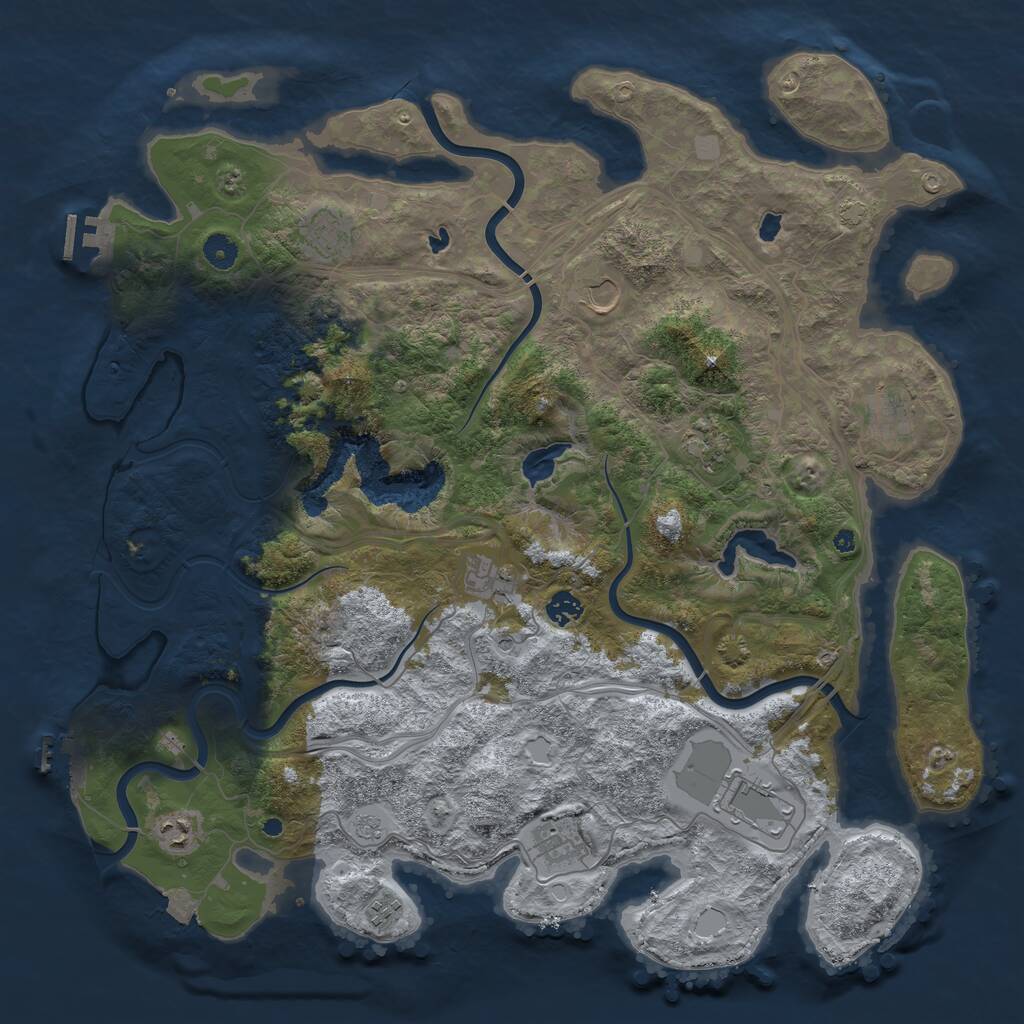 Rust Map: Procedural Map, Size: 4500, Seed: 357800866, 16 Monuments