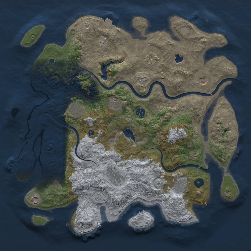 Rust Map: Procedural Map, Size: 4000, Seed: 83136372, 14 Monuments