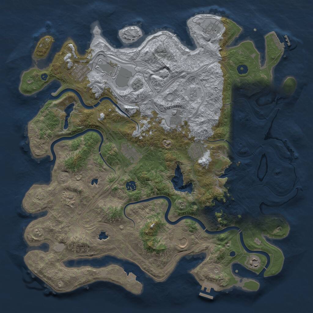 Rust Map: Procedural Map, Size: 4500, Seed: 462823236, 17 Monuments