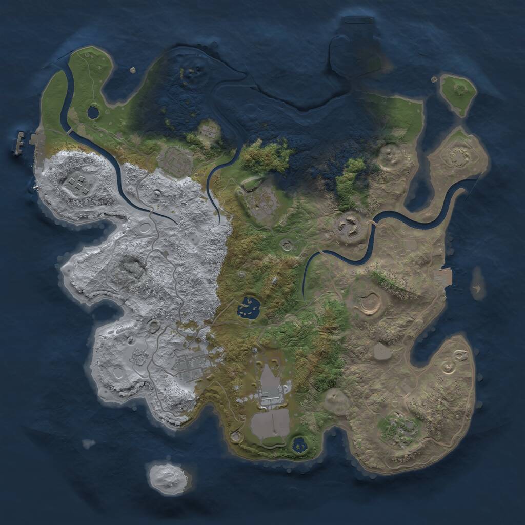 Rust Map: Procedural Map, Size: 3500, Seed: 91747627, 15 Monuments
