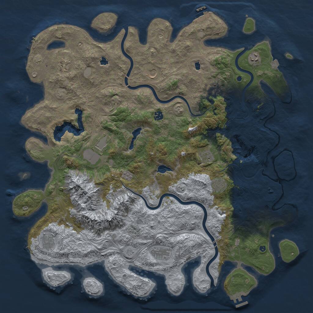 Rust Map: Procedural Map, Size: 5000, Seed: 1015528729, 17 Monuments