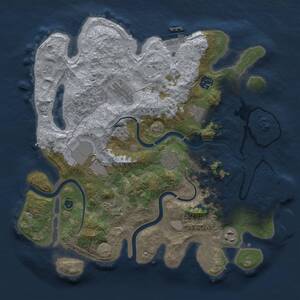 Thumbnail Rust Map: Procedural Map, Size: 3500, Seed: 747615, 14 Monuments